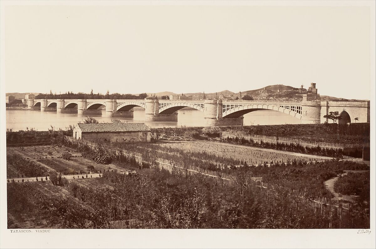 Tarascon, Viaduc, Edouard Baldus (French (born Prussia), 1813–1889), Albumen silver print from glass negative 