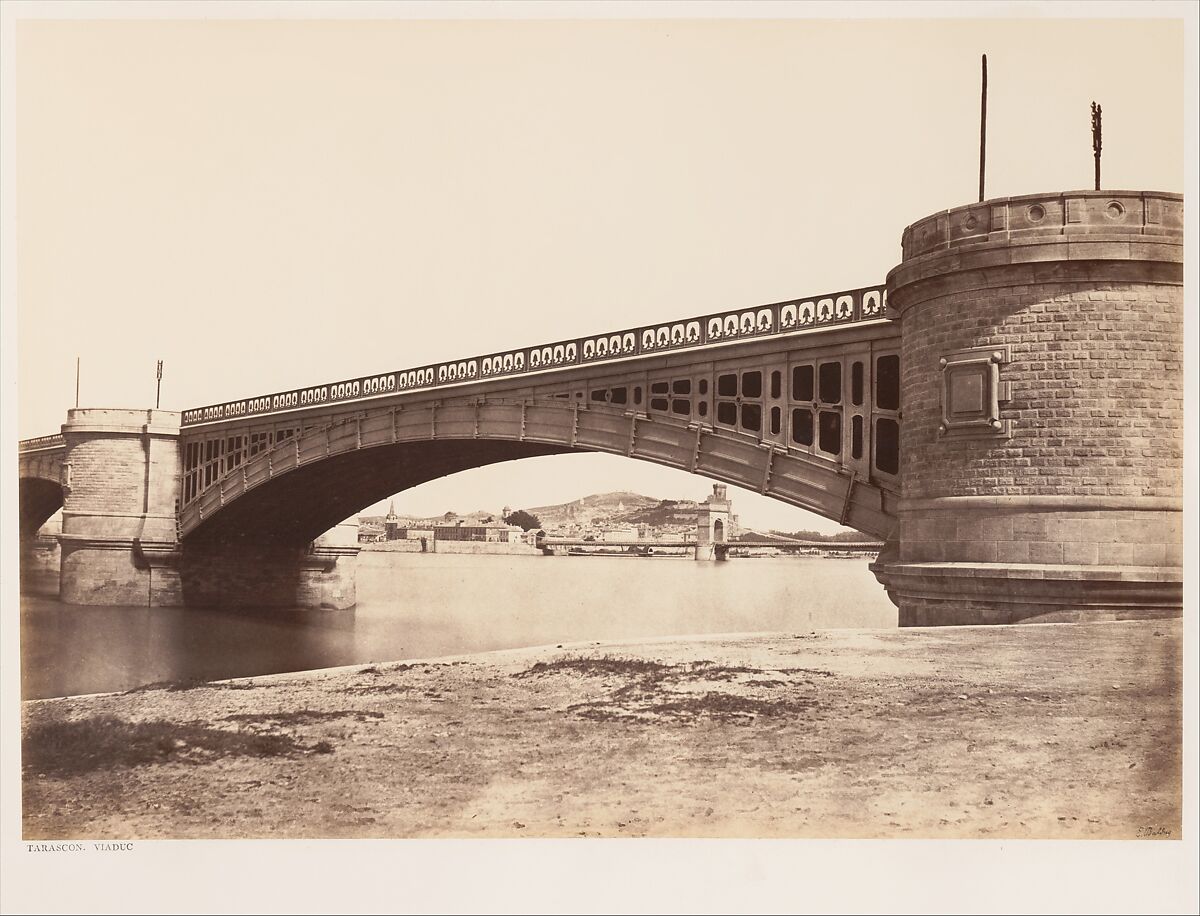 Tarascon, Viaduc, Edouard Baldus (French (born Prussia), 1813–1889), Albumen silver print from paper negative 