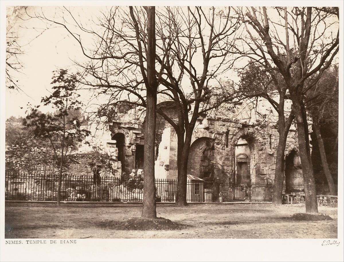 Nîmes, Temple de Diane, Edouard Baldus (French (born Prussia), 1813–1889), Albumen silver print from paper negative 