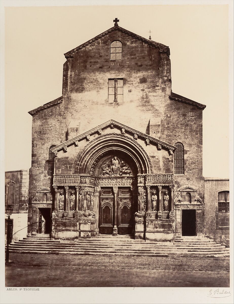 Arles, St. Trophime, Edouard Baldus (French (born Prussia), 1813–1889), Albumen silver print from glass negative 