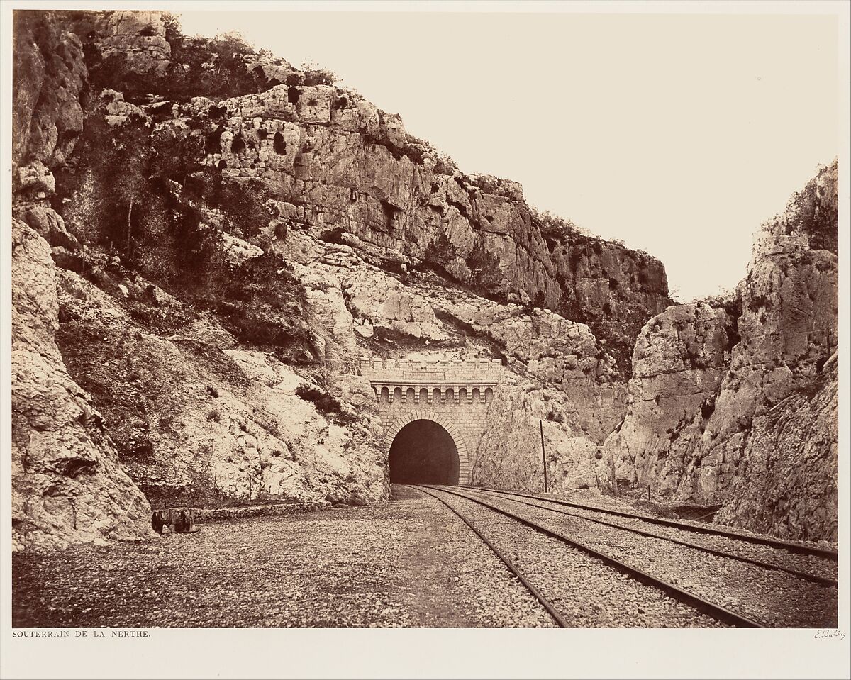 Souterrain de la Nerthe, Edouard Baldus (French (born Prussia), 1813–1889), Albumen silver print from paper negative 