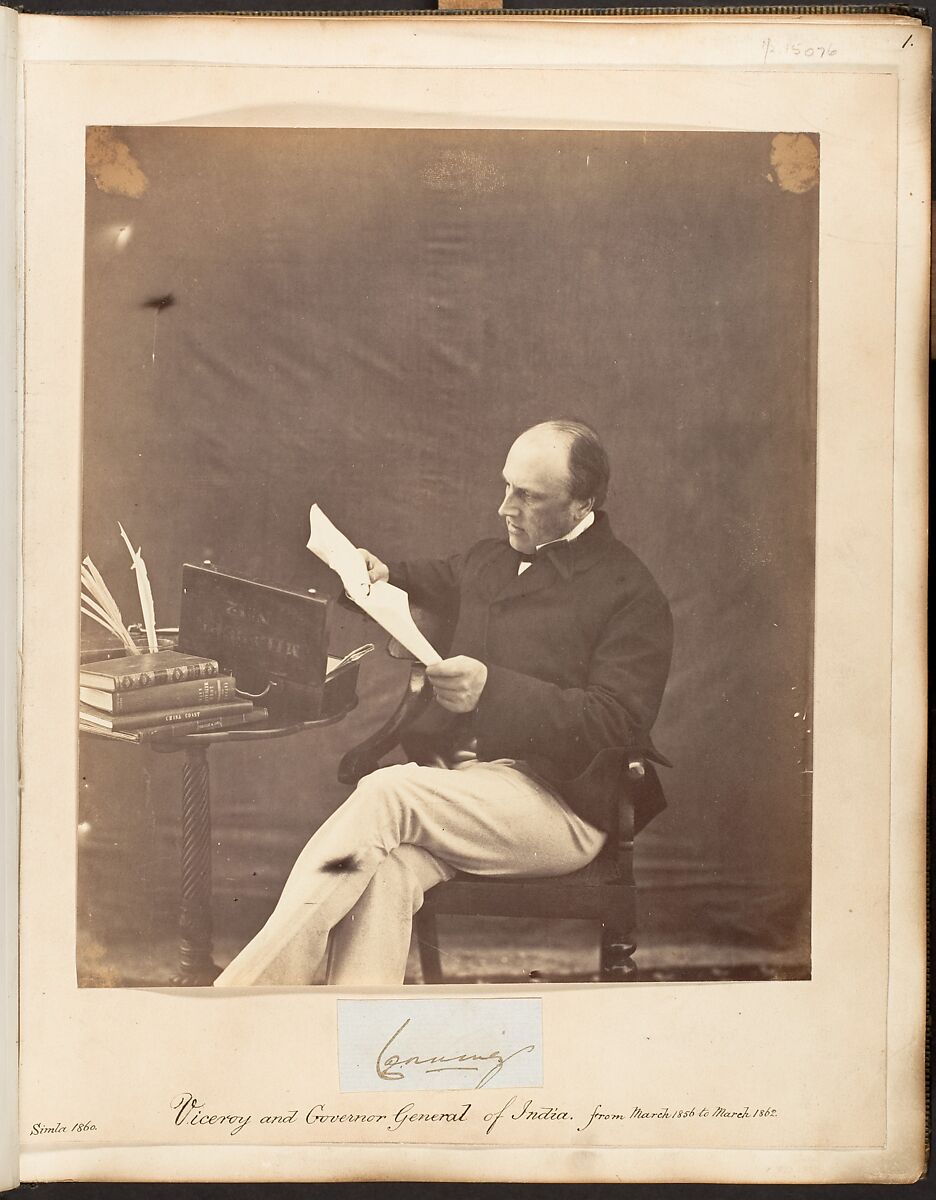 [Lord Canning, Viceroy and Governor General of India, from March 1856 to March 1862], Unknown, Albumen silver print from glass negative 