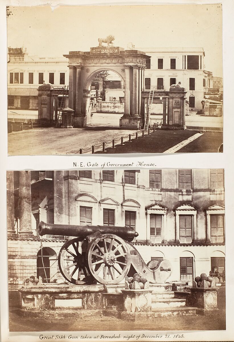 [N.E. Gate of Government House, Calcutta], John Constantine Stanley (British, 1837–1878), Albumen silver print