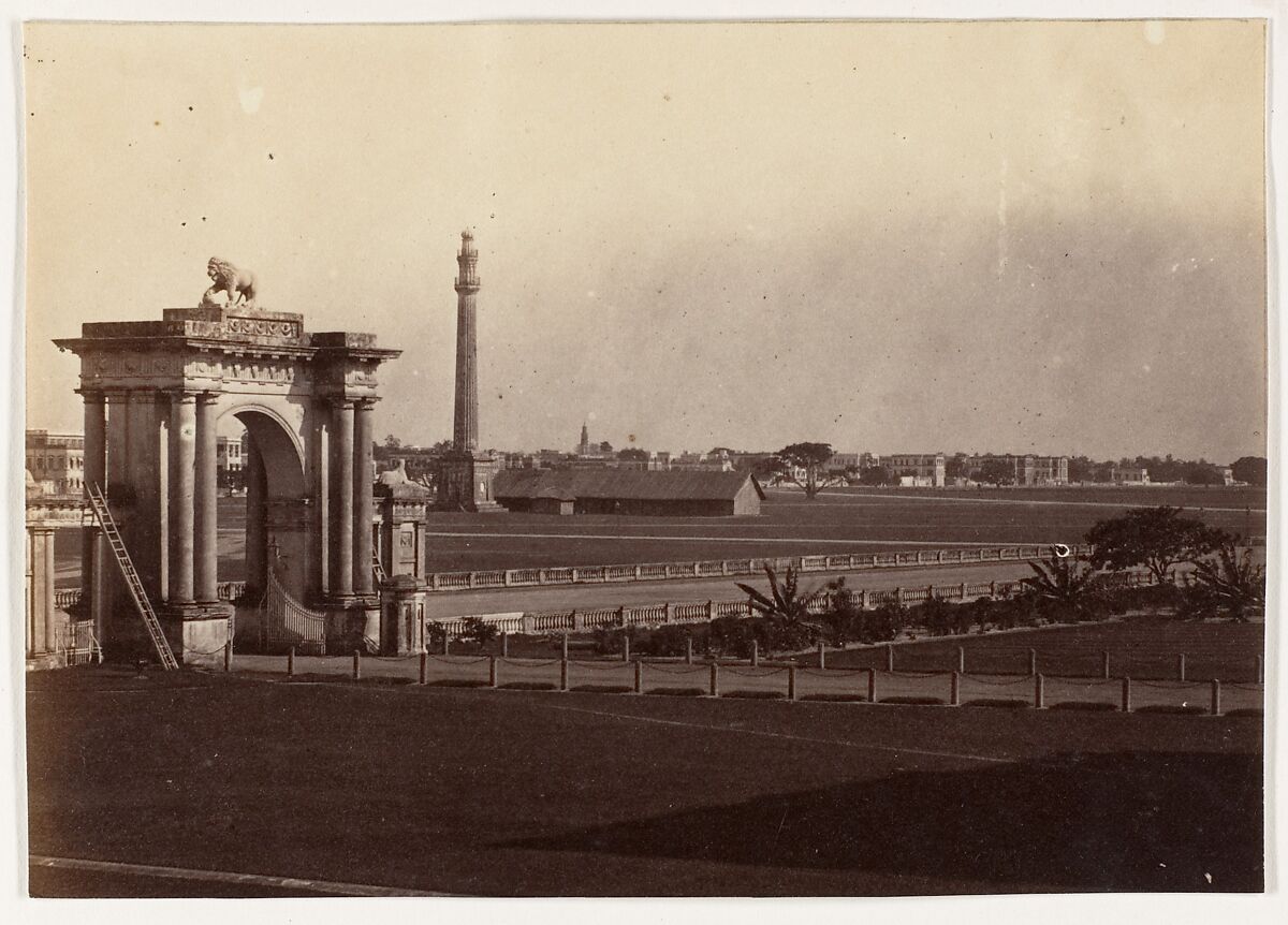 [View of Chowringhee from Government House, Calcutta], John Constantine Stanley (British, 1837–1878), Albumen silver print 