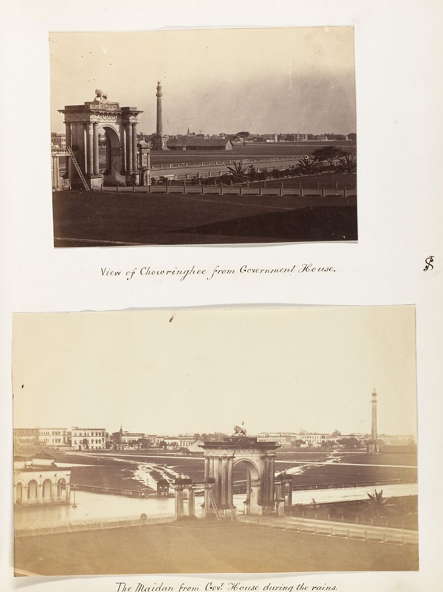 [View of Chowringhee from Government House, Calcutta], John Constantine Stanley (British, 1837–1878), Albumen silver print