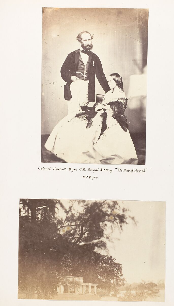 [Colonel Vincent Eyre C.B. Bengal Artillery, "The Hero of Arrah" and Mrs Eyre], Unknown, Albumen silver print