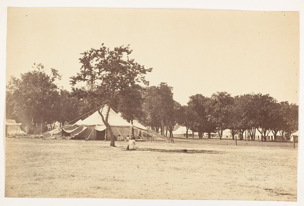 [Side View of Main Street, Governor General's Camp], Unknown, Albumen silver print 
