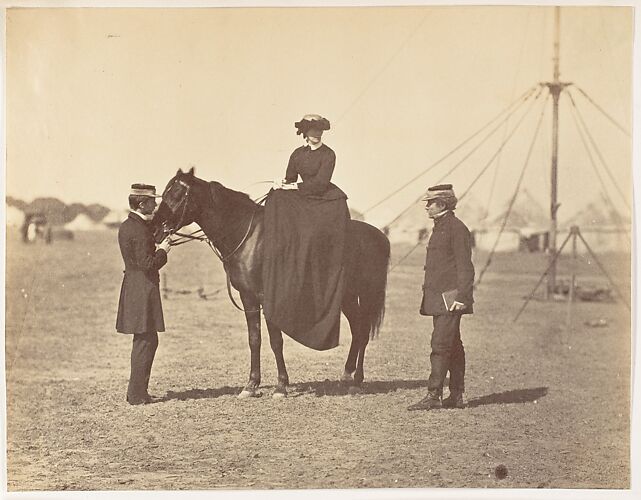 [Lady Canning on her Black Arab and Lord Clyde, Commander in Chief]