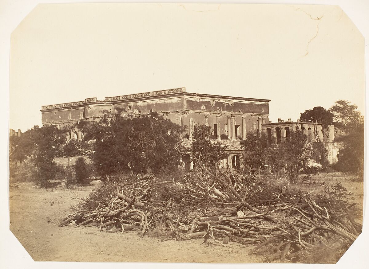 [Metcalfe House, Delhi], Jean Baptiste Oscar Mallitte (French, 1829–1905), Albumen silver print 