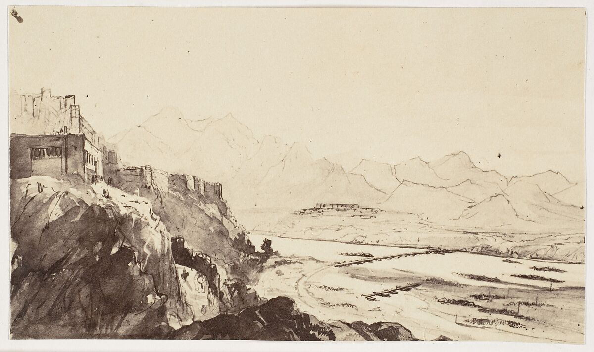 [Attock on the Indus River- From a Drawing], Unknown, Albumen silver print 