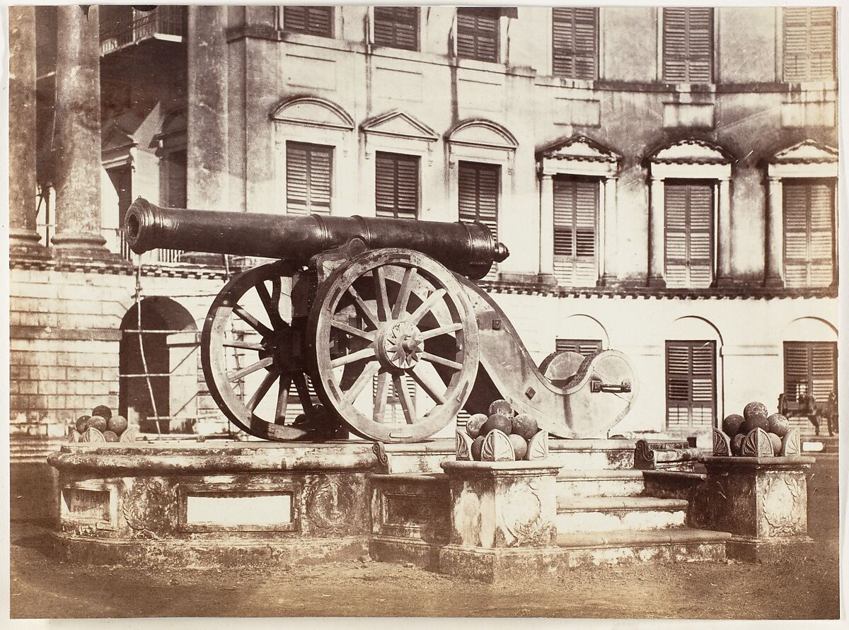 [Great Sikh Gun taken at Ferozshah on the Night of December 21, 1845, Government House, Calcutta], John Constantine Stanley (British, 1837–1878), Albumen silver print 
