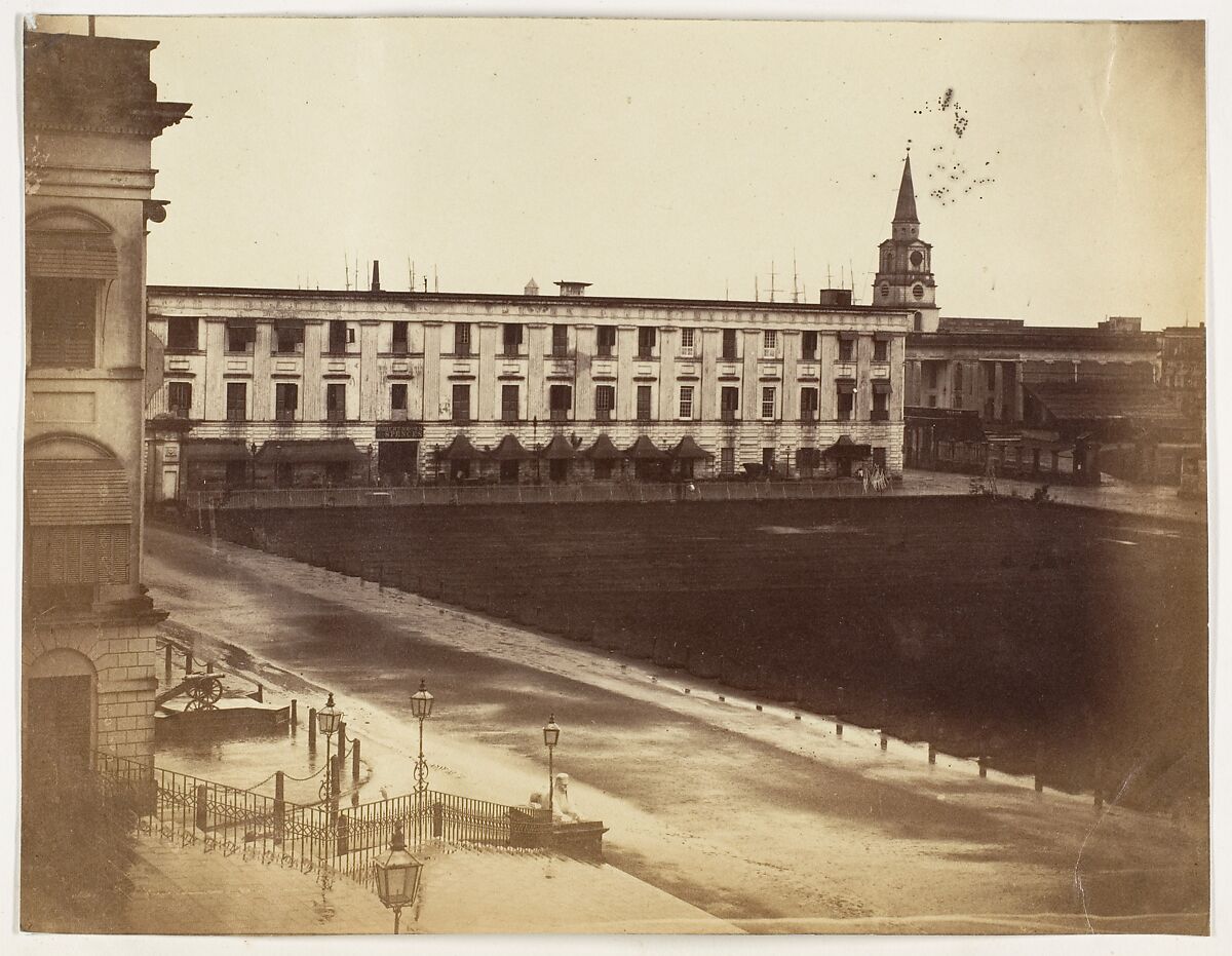 [Spence's Hotel & St. John's Cathedral, Calcutta], John Constantine Stanley (British, 1837–1878), Albumen silver print 