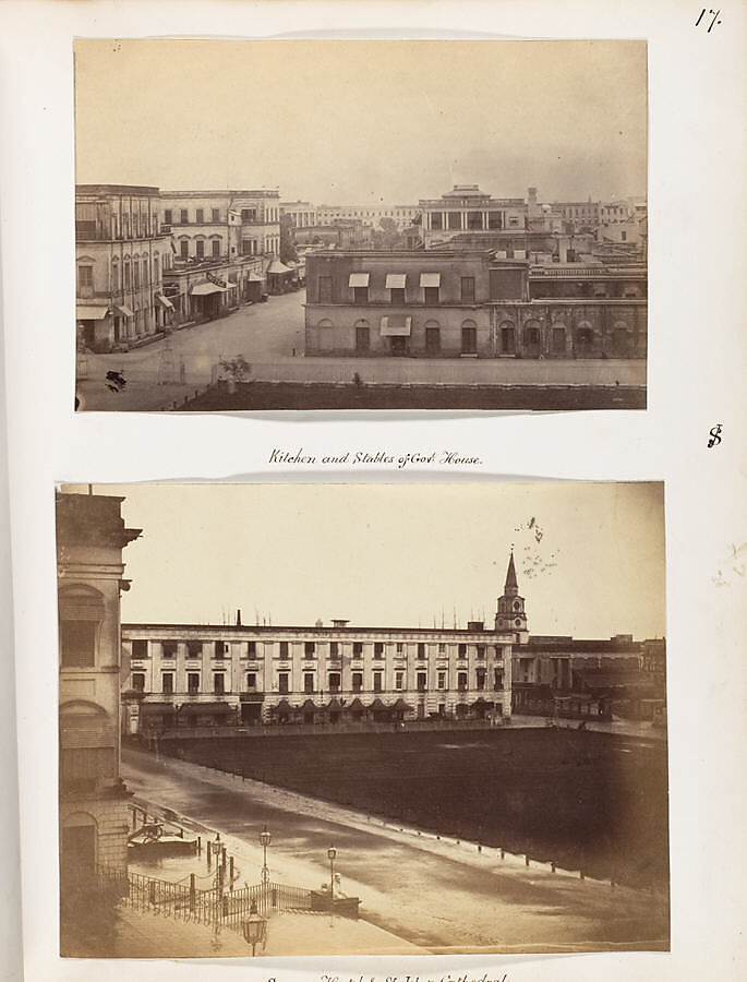 [Spence's Hotel & St. John's Cathedral, Calcutta], John Constantine Stanley (British, 1837–1878), Albumen silver print