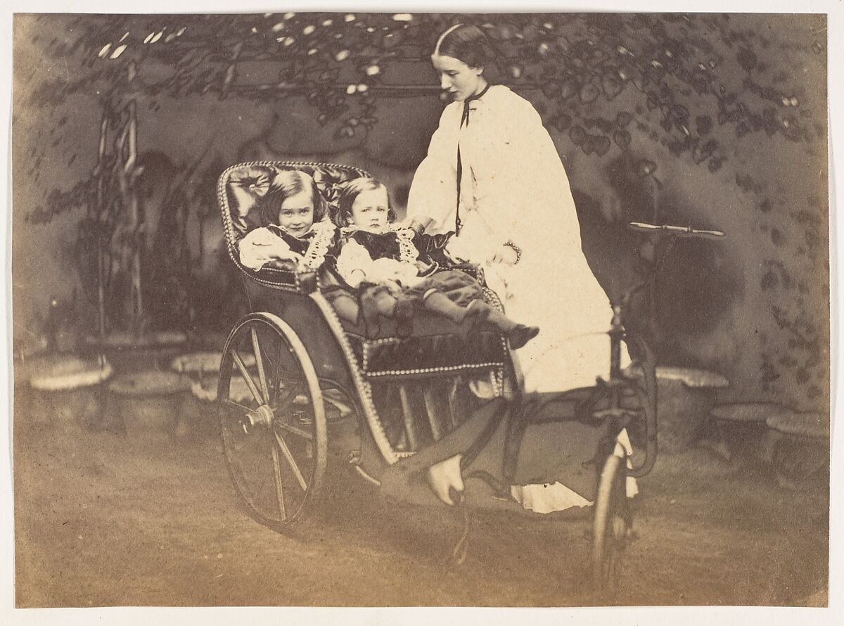 [The Campbell Twins and Sunbeam], Unknown, Albumen silver print 