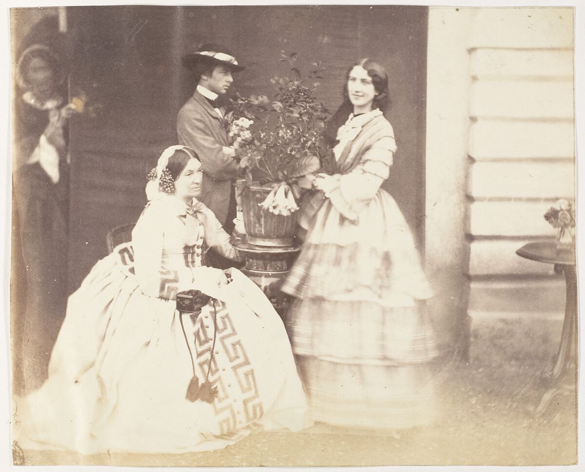 [Mrs Stuart, J.C.S and Mrs d'Aguilar, Barrackpore], Unknown, Albumen silver print 