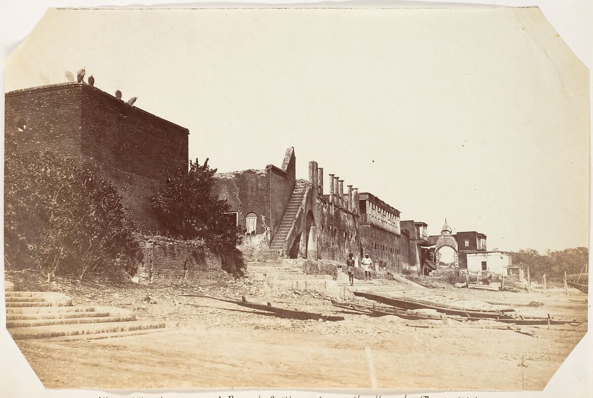 [Burning Ghat, Chandanagore-a French Settlement on the Hoogly], Unknown, Albumen silver print 