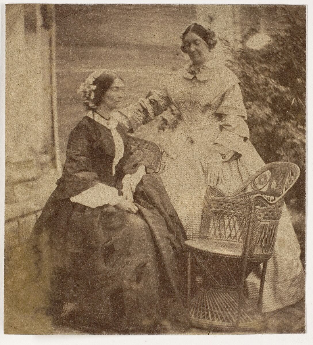 [Countess Canning with Guest, Government House, Allahabad], John Constantine Stanley (British, 1837–1878), Albumen silver print 