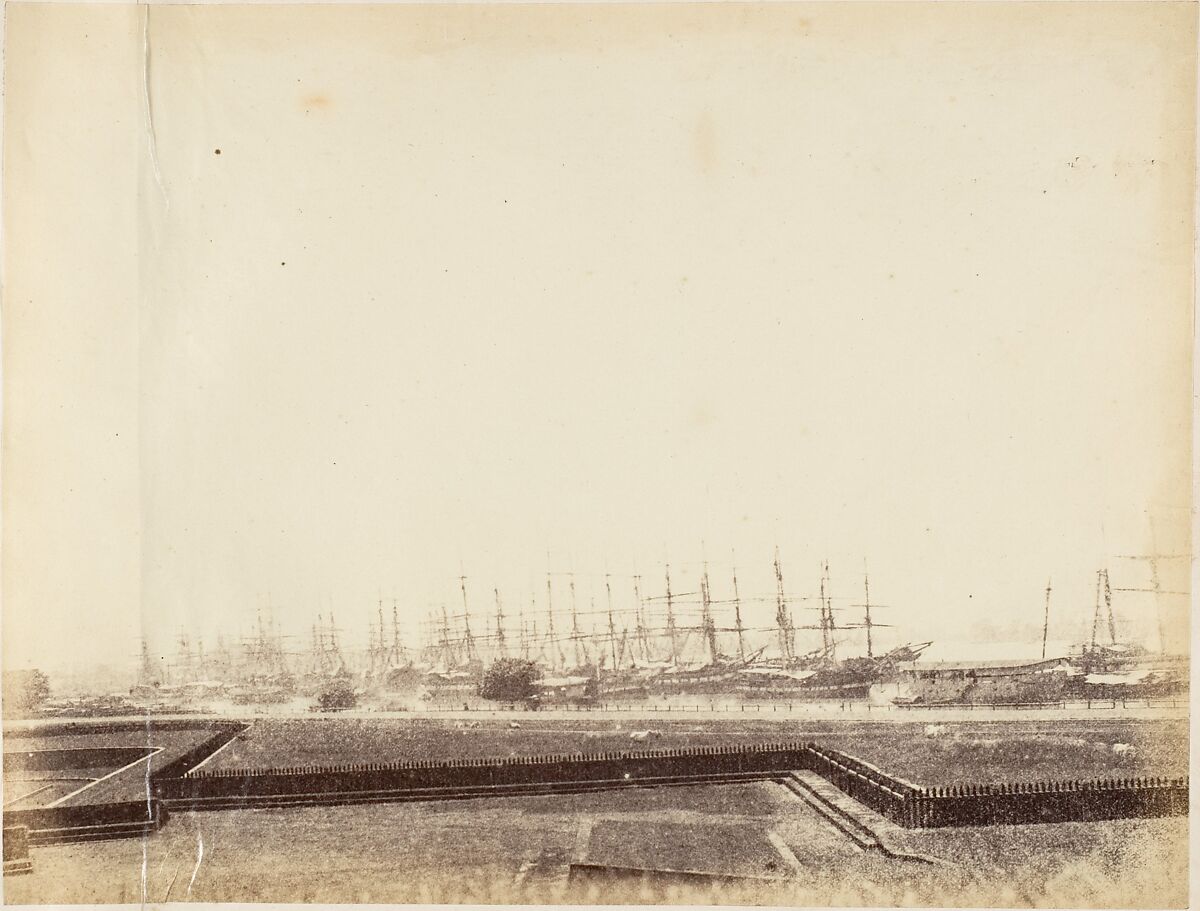 [Shipping in the Hooghly near Fort, Calcutta], Captain R. B. Hill, Albumen silver print 
