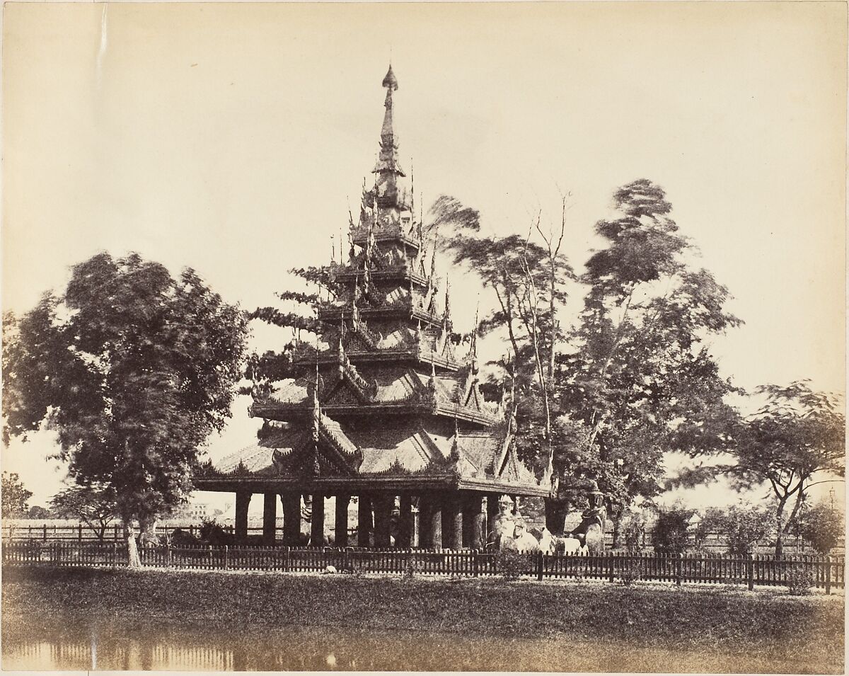 [Burmese Pagoda in the Eden Gardens, Calcutta], Captain R. B. Hill, Albumen silver print 