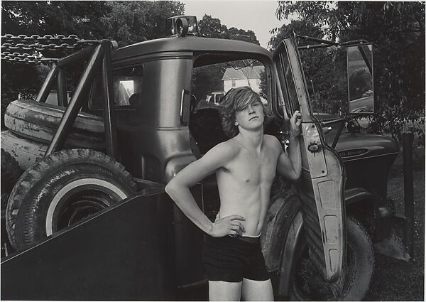 Donald York, Jr., Standing Beside His Father's Wrecker on July 4th, Millerton, New York, Mark Goodman (American, born 1946), Gelatin silver print 