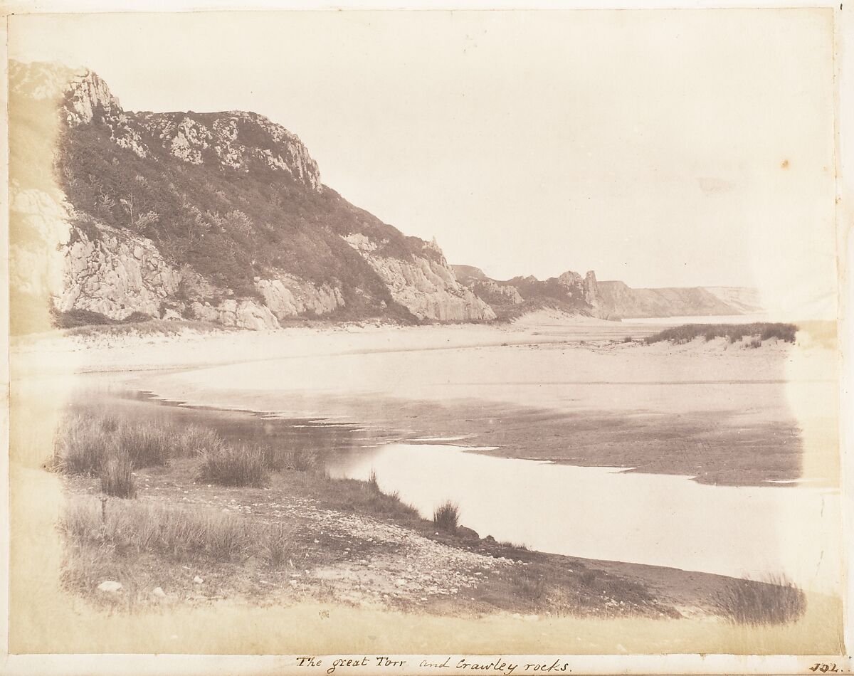 The Great Torr and Crawley Rocks, John Dillwyn Llewelyn (British, Swansea, Wales 1810–1882 Swansea, Wales), Salted paper print 