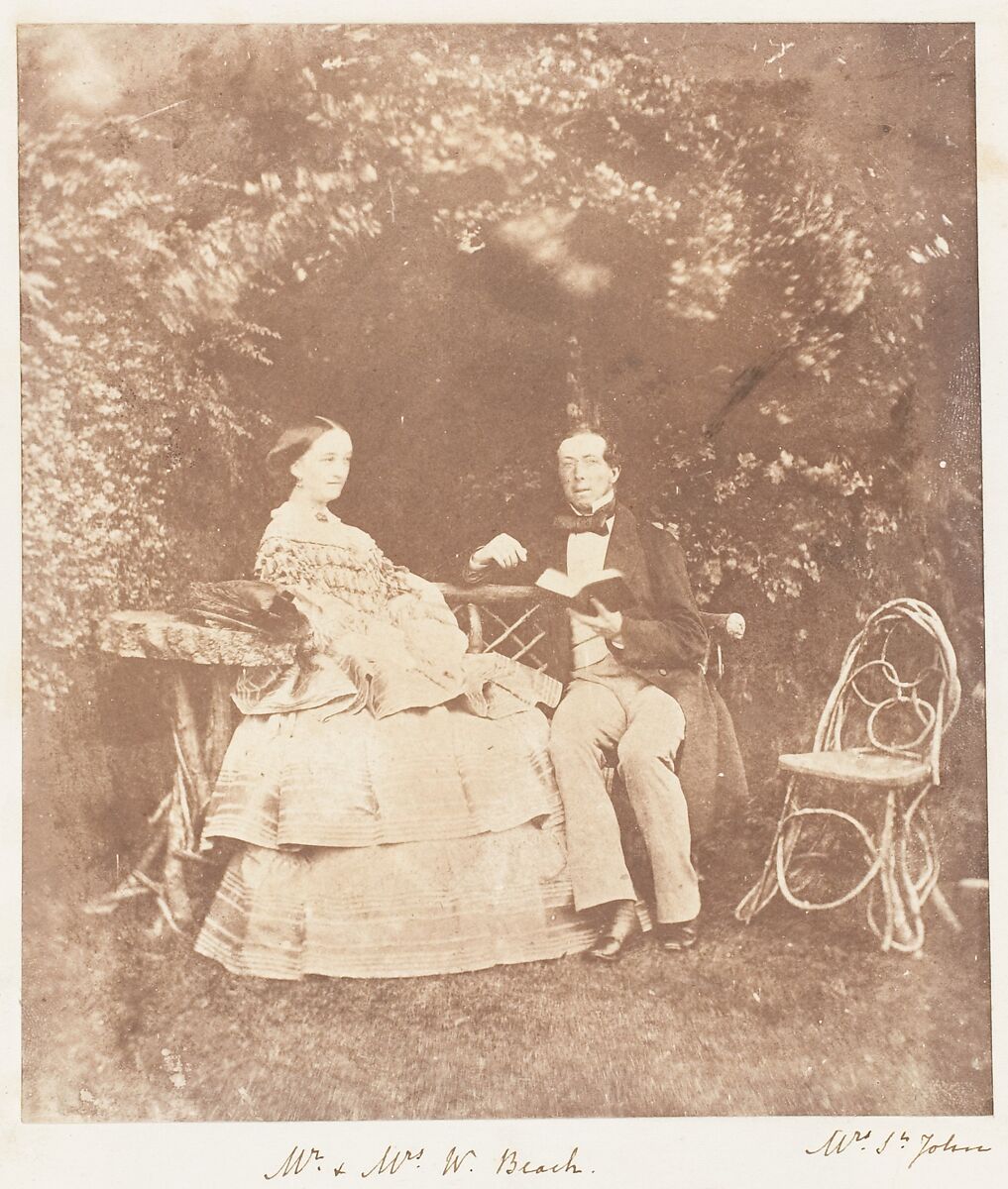 Mr and Mrs W. Beach, Jane Martha St. John (British, Coln St. Aldwyn, Gloucestershire 1801–1882 Oakley, Hampshire), Salted paper print 