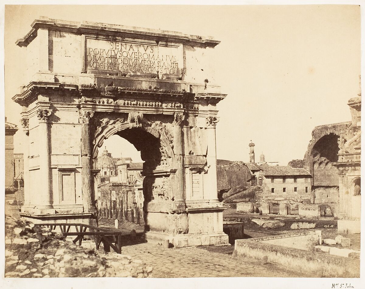 [Arch of Titus], Jane Martha St. John (British, Coln St. Aldwyn, Gloucestershire 1801–1882 Oakley, Hampshire), Albumen silver print 
