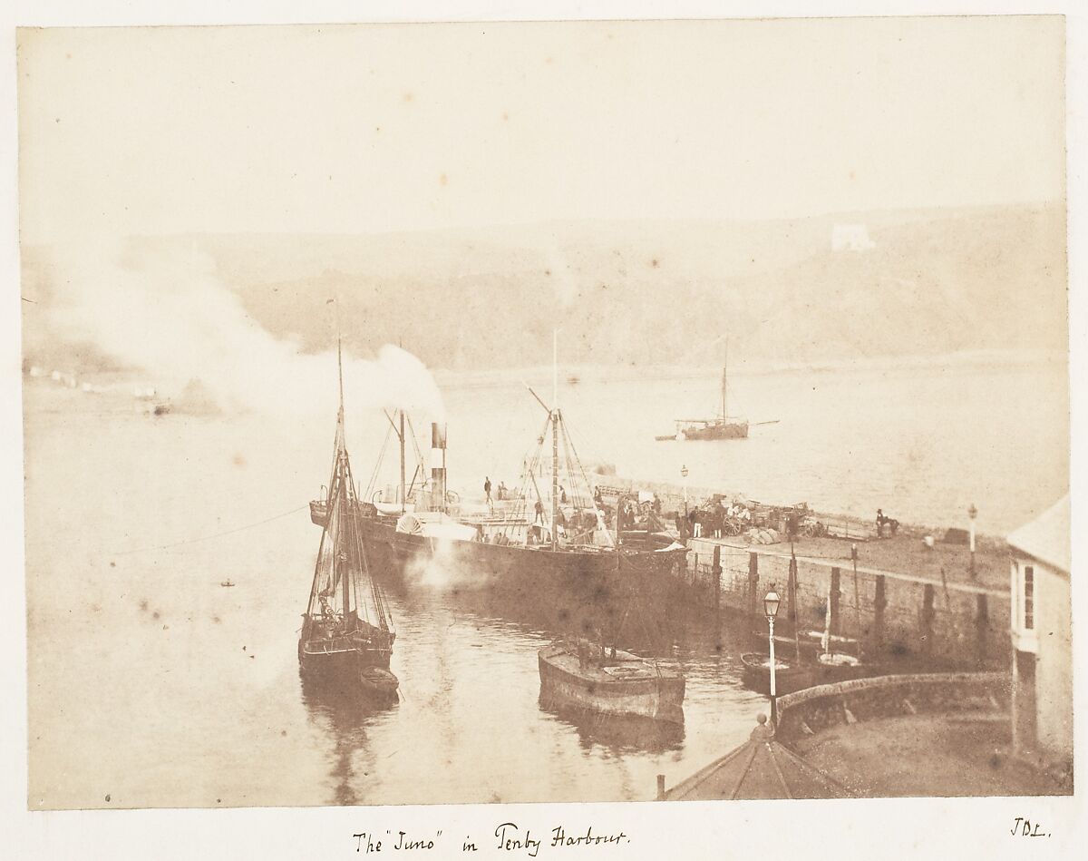 The "Juno" in Tenby Harbour, John Dillwyn Llewelyn (British, Swansea, Wales 1810–1882 Swansea, Wales), Salted paper print 