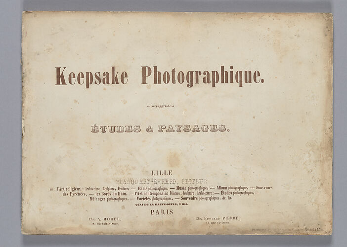 Keepsake Photographique: Études & Paysages
