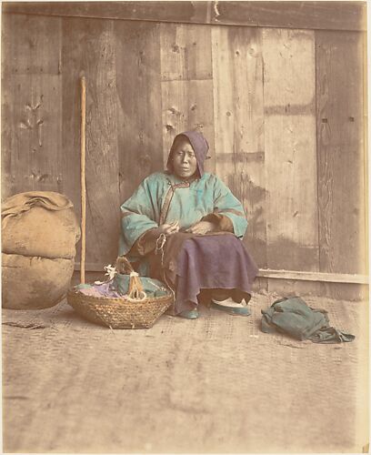 [Chinese Woman Sitting with Basket]