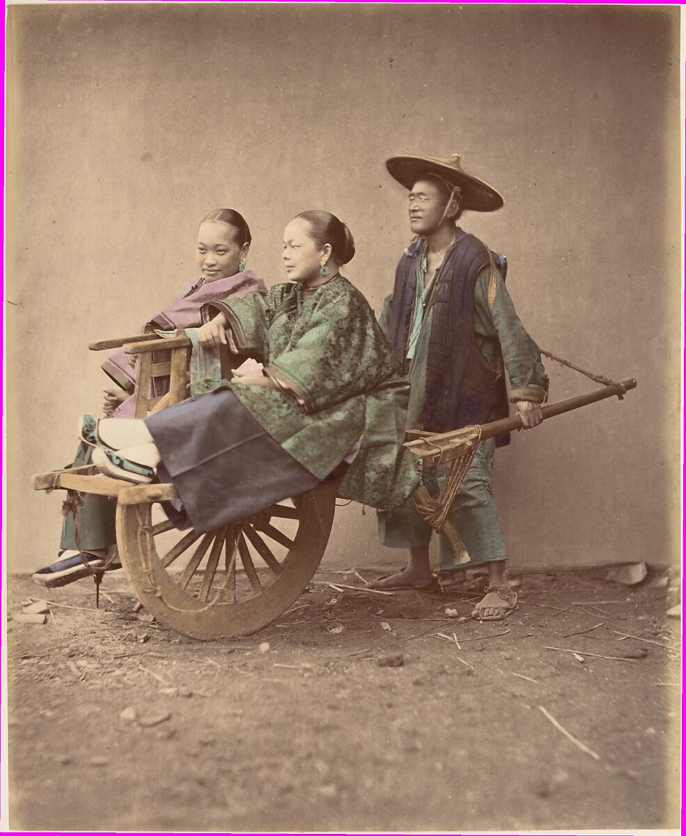 Brouette, Raimund von Stillfried (Austrian, 1839–1911), Albumen silver print from glass negative with applied color 