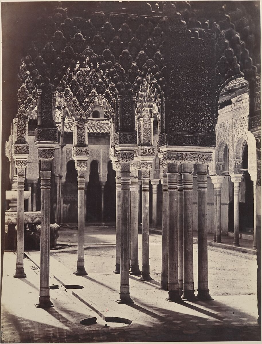 [The Lion Court at the Alhambra, Viewed from Beneath the Portico Temple], Charles Clifford (Welsh, 1819–1863), Albumen silver print from glass negative 