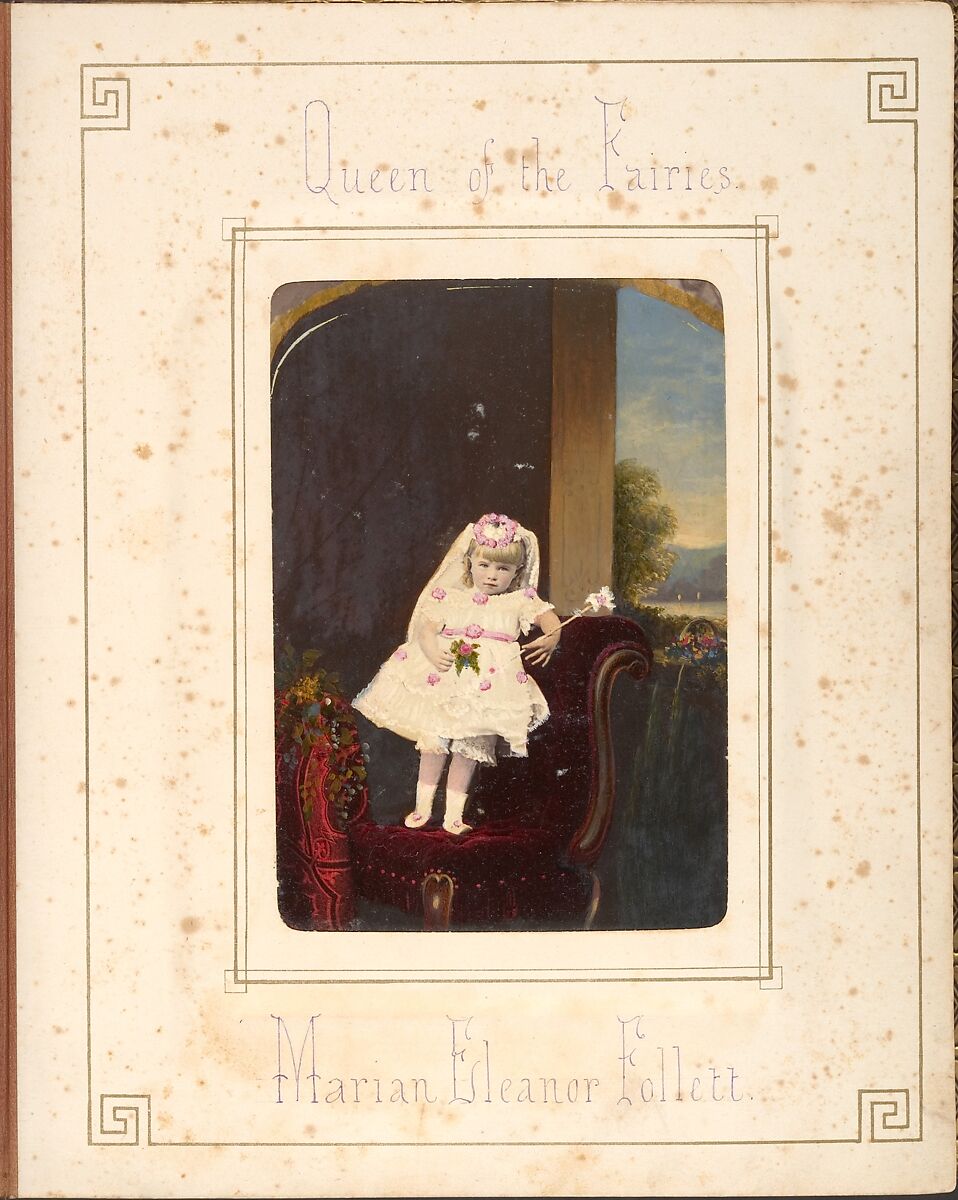 [Follett Family Album of Children Costumed for a Fancy Dress Ball], Owen Angel (British, ca. 1821–1909), Albumen silver prints from glass negatives with applied color