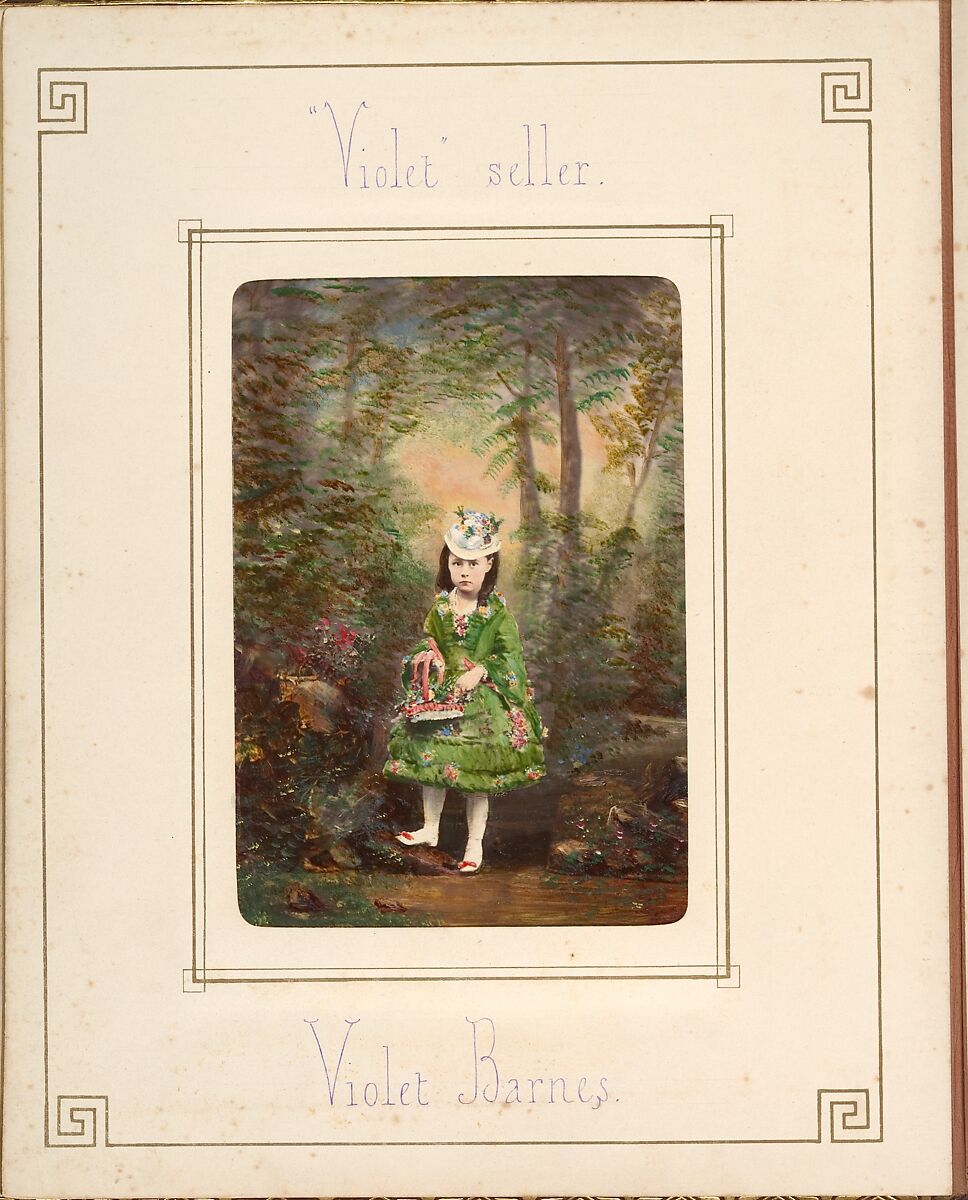 [Follett Family Album of Children Costumed for a Fancy Dress Ball], Owen Angel (British, ca. 1821–1909), Albumen silver prints from glass negatives with applied color