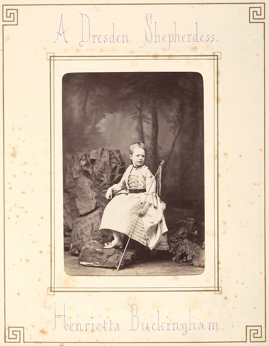 [Follett Family Album of Children Costumed for a Fancy Dress Ball], Owen Angel (British, ca. 1821–1909), Albumen silver prints from glass negatives with applied color