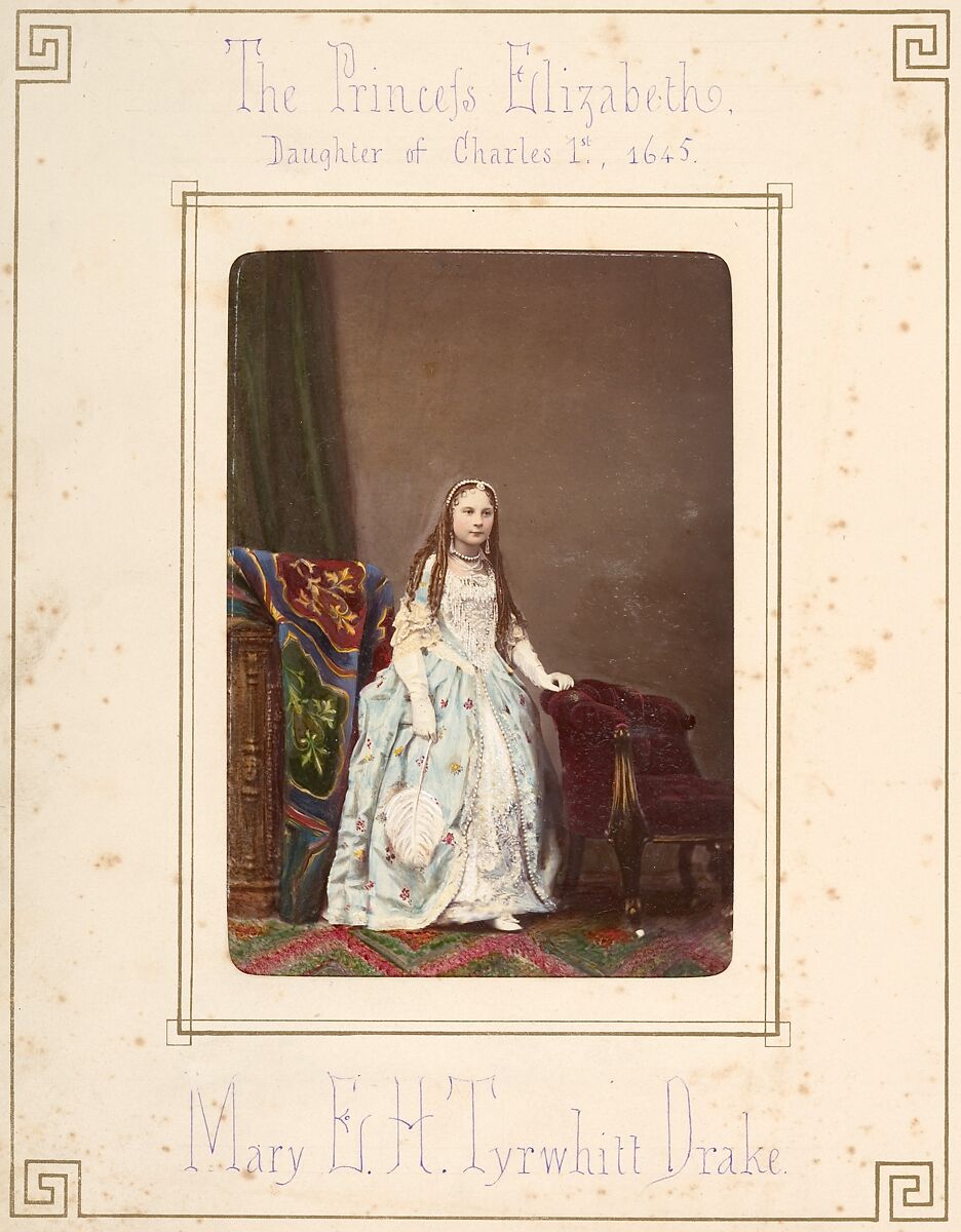 [Follett Family Album of Children Costumed for a Fancy Dress Ball], Owen Angel (British, ca. 1821–1909), Albumen silver prints from glass negatives with applied color