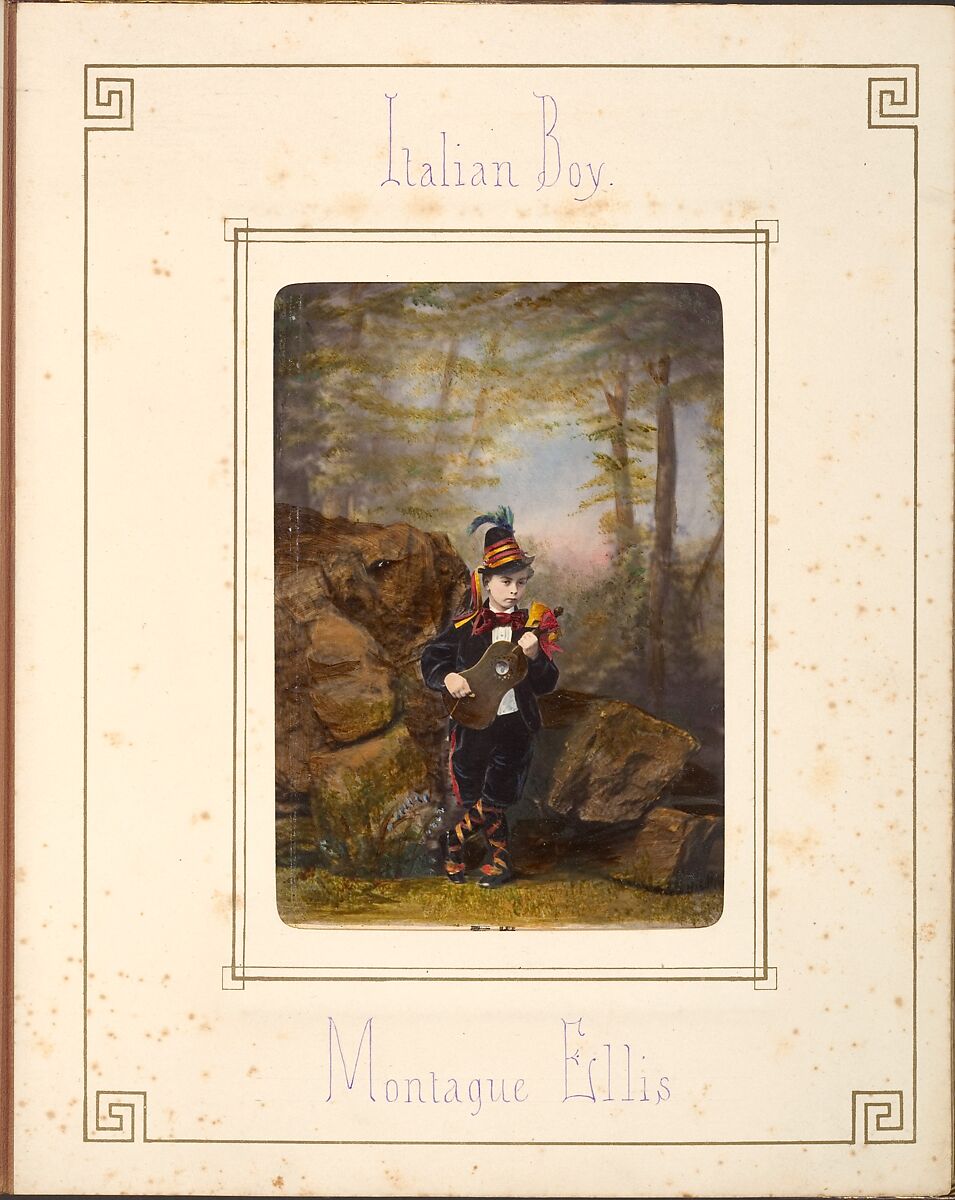 [Follett Family Album of Children Costumed for a Fancy Dress Ball], Owen Angel (British, ca. 1821–1909), Albumen silver prints from glass negatives with applied color