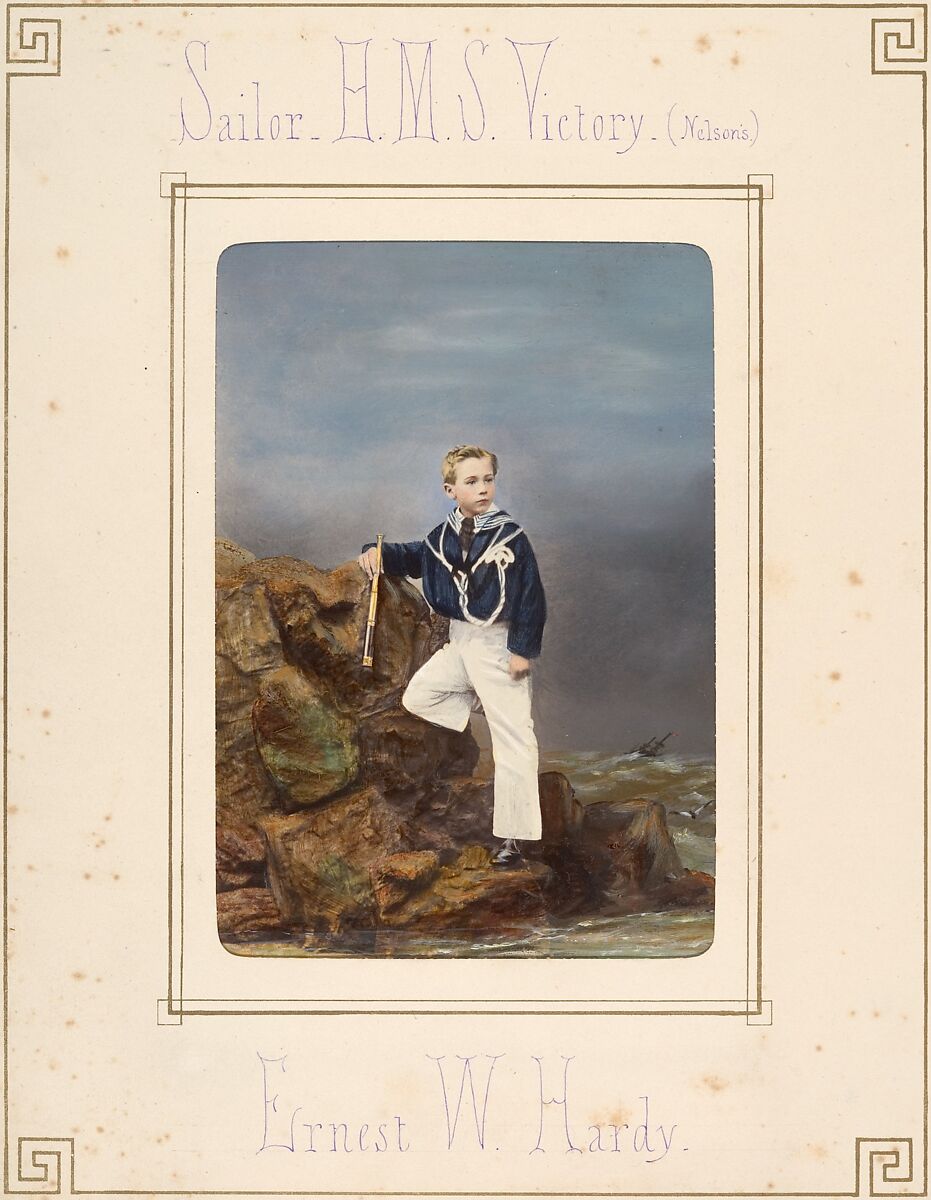 [Follett Family Album of Children Costumed for a Fancy Dress Ball], Owen Angel (British, ca. 1821–1909), Albumen silver prints from glass negatives with applied color