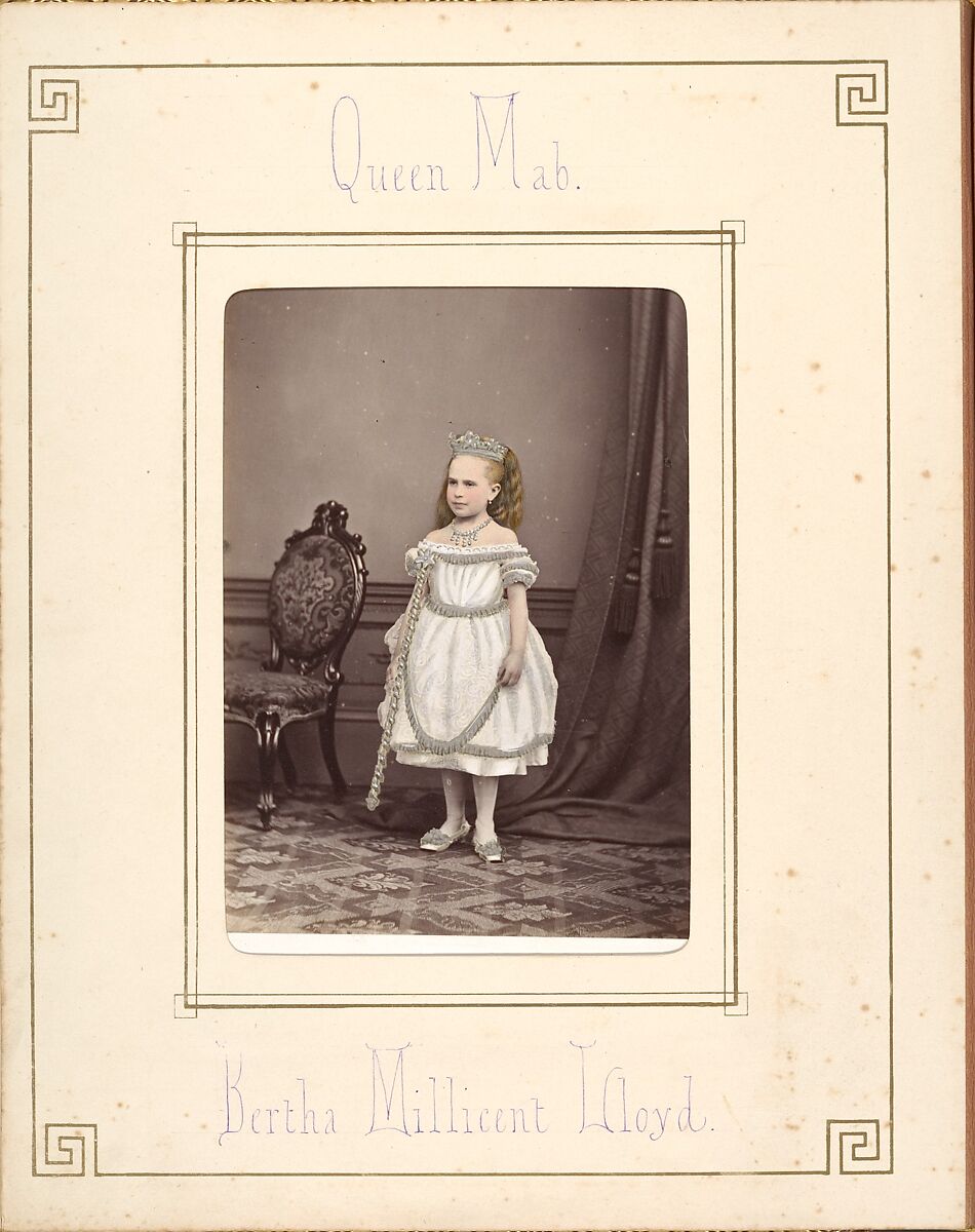 [Follett Family Album of Children Costumed for a Fancy Dress Ball], Owen Angel (British, ca. 1821–1909), Albumen silver prints from glass negatives with applied color
