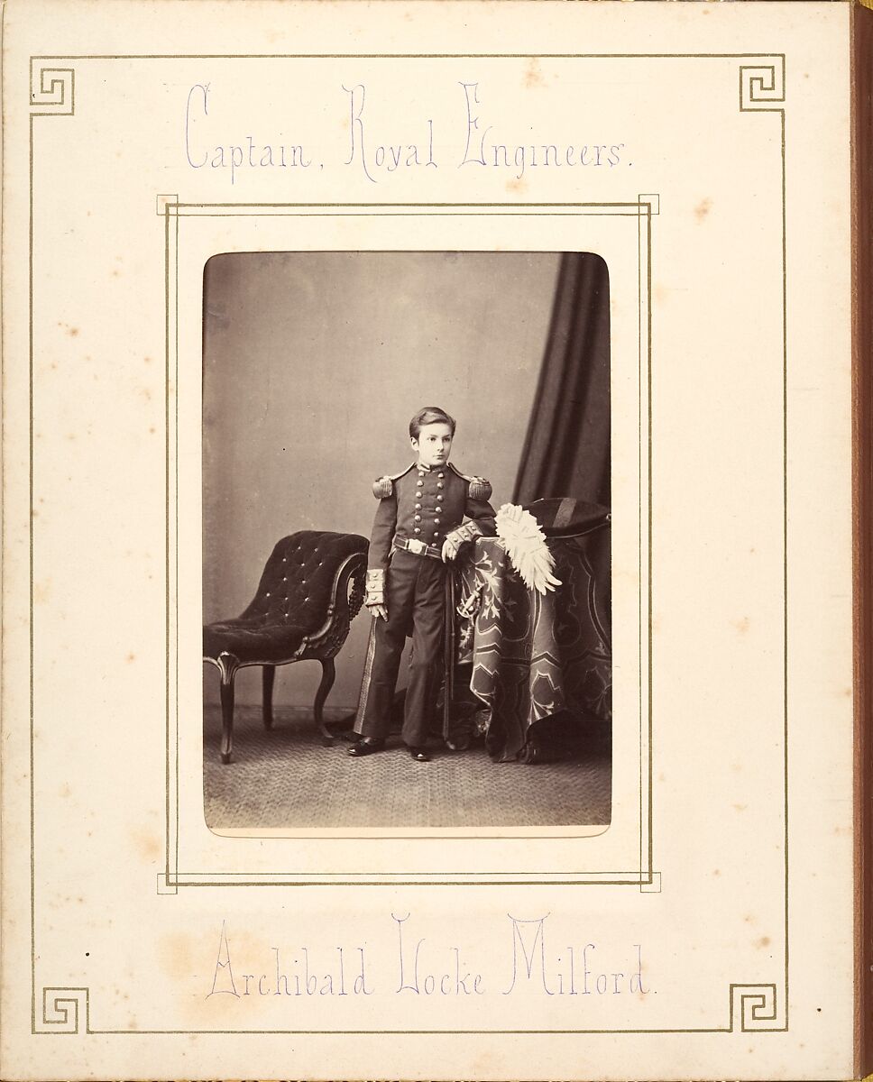 [Follett Family Album of Children Costumed for a Fancy Dress Ball], Owen Angel (British, ca. 1821–1909), Albumen silver prints from glass negatives with applied color