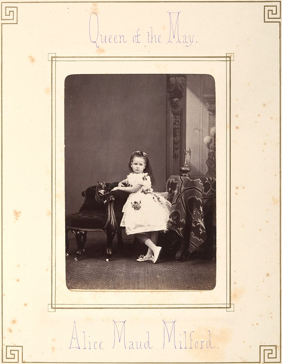 [Follett Family Album of Children Costumed for a Fancy Dress Ball], Owen Angel (British, ca. 1821–1909), Albumen silver prints from glass negatives with applied color
