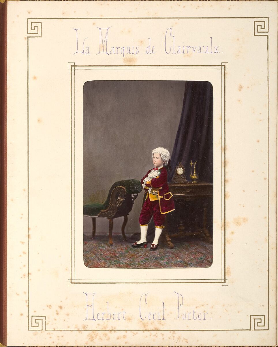 [Follett Family Album of Children Costumed for a Fancy Dress Ball], Owen Angel (British, ca. 1821–1909), Albumen silver prints from glass negatives with applied color