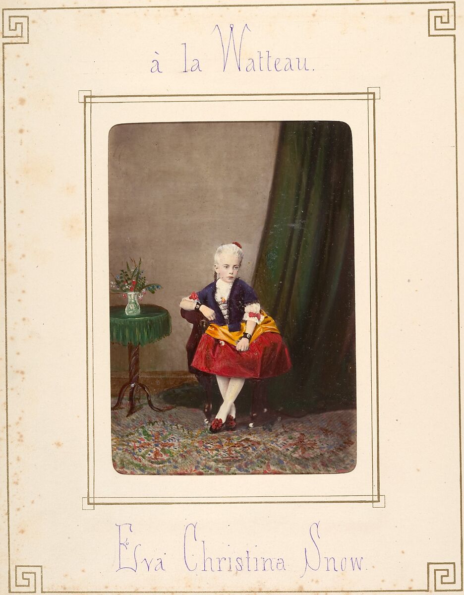 [Follett Family Album of Children Costumed for a Fancy Dress Ball], Owen Angel (British, ca. 1821–1909), Albumen silver prints from glass negatives with applied color