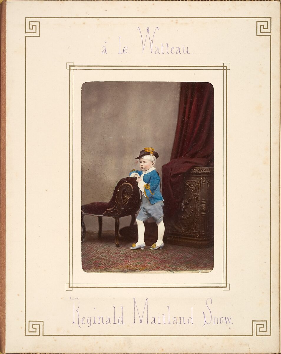 [Follett Family Album of Children Costumed for a Fancy Dress Ball], Owen Angel (British, ca. 1821–1909), Albumen silver prints from glass negatives with applied color
