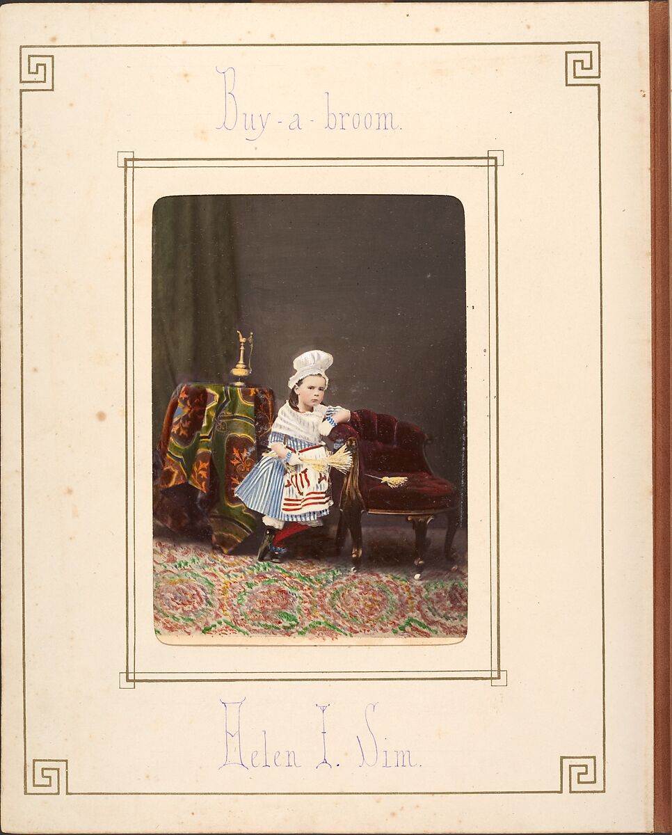 [Follett Family Album of Children Costumed for a Fancy Dress Ball], Owen Angel (British, ca. 1821–1909), Albumen silver prints from glass negatives with applied color