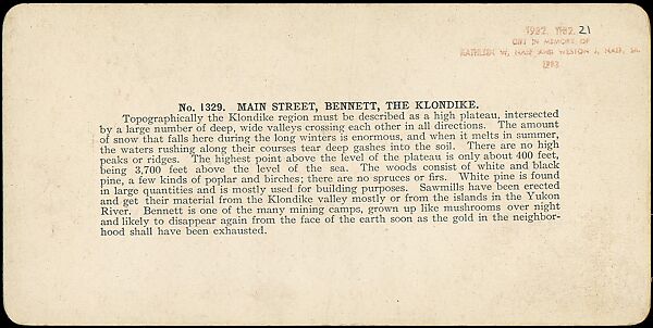 [Group of 42 Stereograph Views of Alaska Including the Gold Rush], George W. Griffith (American), Albumen silver prints