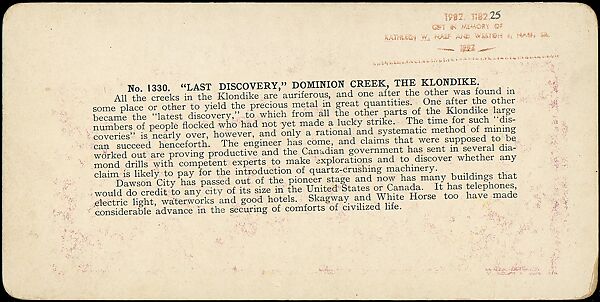 [Group of 42 Stereograph Views of Alaska Including the Gold Rush], George W. Griffith (American), Albumen silver prints