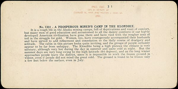 [Group of 42 Stereograph Views of Alaska Including the Gold Rush], George W. Griffith (American), Albumen silver prints