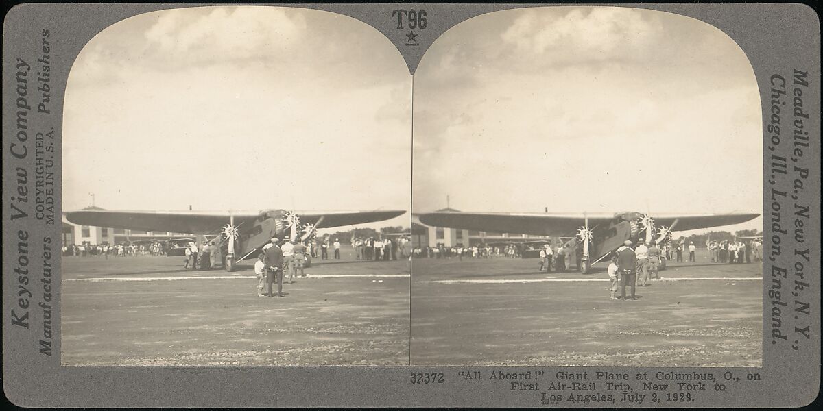 [Group of 3 Sterograph Views of Aviation, including the Wright Brothers], Keystone View Company, Albumen silver prints 