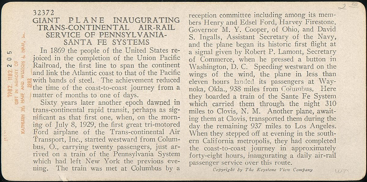 [Group of 3 Sterograph Views of Aviation, including the Wright Brothers], Keystone View Company, Albumen silver prints